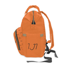 Load image into Gallery viewer, I Jump Instead Trophy Backpack - Tangerine Orange w/ Black Logo
