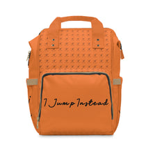 Load image into Gallery viewer, I Jump Instead Trophy Backpack - Tangerine Orange w/ Black Logo
