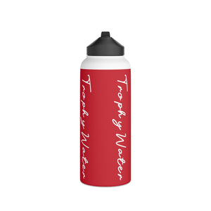 I Jump Instead Stainless Steel Water Bottle - Crimson Red w/ White Logo