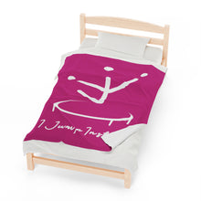 Load image into Gallery viewer, I Jump Instead Plush Blanket - Magenta w/ White Logo
