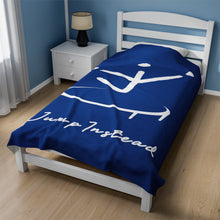 Load image into Gallery viewer, I Jump Instead Plush Blanket - Moody Blue w/ White Logo
