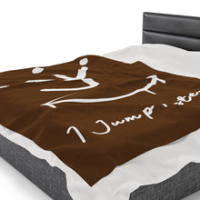 Load image into Gallery viewer, I Jump Instead Plush Blanket - Cocoa Brown w/ White Logo
