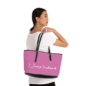Faux Leather Shoulder Bag - Blush Pink w/ White Logo