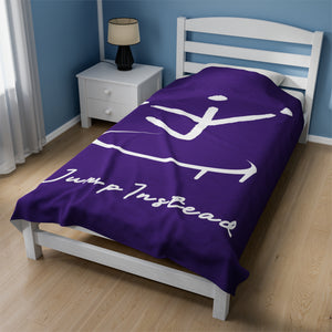 I Jump Instead Plush Blanket - Polished Purple w/ White Logo