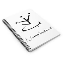 Load image into Gallery viewer, I Jump Instead Spiral Notebook - White w/ Black Logo
