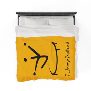 I Jump Instead Plush Blanket - Zesty Lemon w/ Black Logo