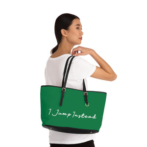 Faux Leather Shoulder Bag - Evergreen w/ White Logo