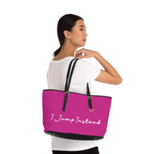 Load image into Gallery viewer, Faux Leather Shoulder Bag - Magenta w/ White Logo
