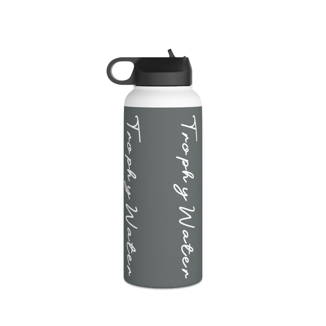I Jump Instead Stainless Steel Water Bottle - Stormy Grey w/ White Logo