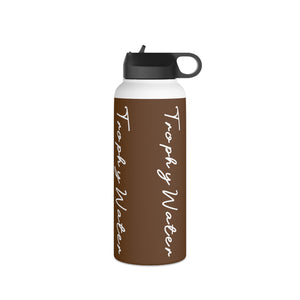 I Jump Instead Stainless Steel Water Bottle - Cocoa Brown w/ White Logo