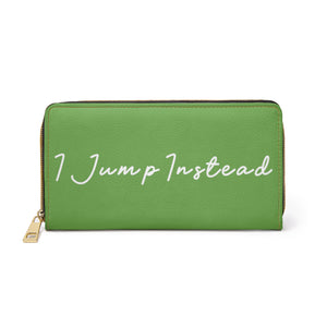 I Jump Instead Trophy Wallet - Earthy Green w/ White Logo
