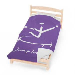 I Jump Instead Plush Blanket - Lavish Purple w/ White Logo