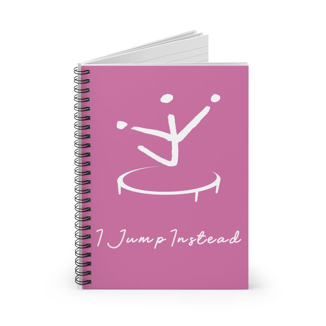 I Jump Instead Spiral Notebook - Blush Pink w/ White Logo
