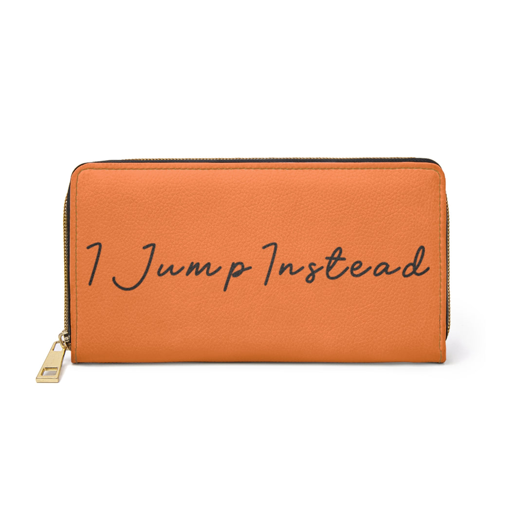 I Jump Instead Trophy Wallet - Tangerine Orange w/ Black Logo