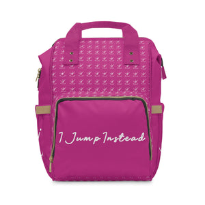 I Jump Instead Trophy Backpack - Magenta w/ White Logo