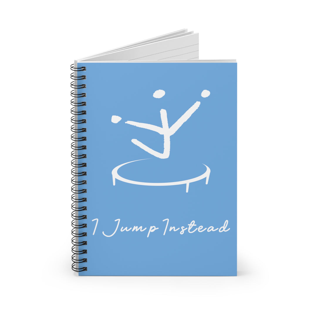 I Jump Instead Spiral Notebook - Baby Blue w/ White Logo
