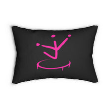 Load image into Gallery viewer, I Jump Instead Lumbar Pillow - Black w/ Pink Logo
