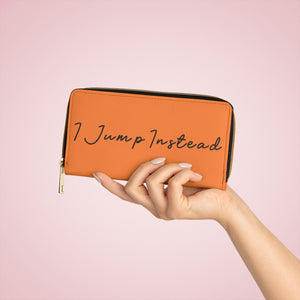 I Jump Instead Trophy Wallet - Tangerine Orange w/ Black Logo