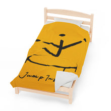 Load image into Gallery viewer, I Jump Instead Plush Blanket - Zesty Lemon w/ Black Logo
