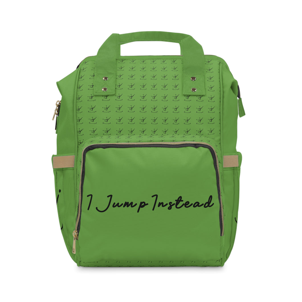 I Jump Instead Trophy Backpack - Earthy Green w/ Black Logo