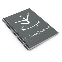 Load image into Gallery viewer, I Jump Instead Spiral Notebook - Stormy Grey w/ White Logo
