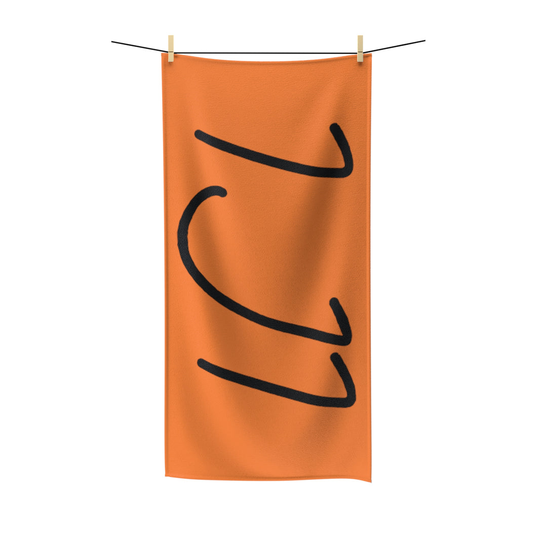IJI Beach Towel - Tangerine Orange w/ Black Logo