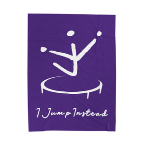 I Jump Instead Plush Blanket - Polished Purple w/ White Logo