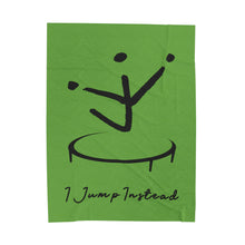 Load image into Gallery viewer, I Jump Instead Plush Blanket - Earthy Green w/ Black Logo

