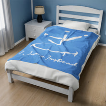 Load image into Gallery viewer, I Jump Instead Plush Blanket - Baby Blue w/ White Logo
