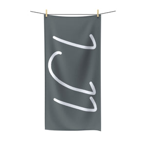 IJI Beach Towel - Stormy Grey w/ White Logo
