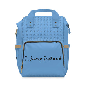 I Jump Instead Trophy Backpack - Baby Blue w/ Black Logo