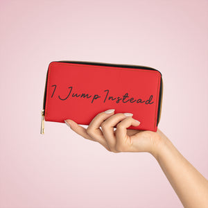 I Jump Instead Trophy Wallet - Showstopper Red w/ Black Logo