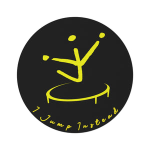 I Jump Instead Rug - Modern Black w/ Yellow Logo