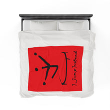 Load image into Gallery viewer, I Jump Instead Plush Blanket - Showstopper Red w/ Black Logo
