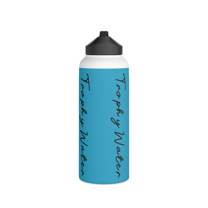 I Jump Instead Stainless Steel Water Bottle - Aquatic Blue w/ Black Logo