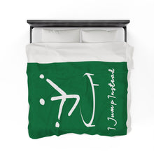 Load image into Gallery viewer, I Jump Instead Plush Blanket - Evergreen w/ White Logo
