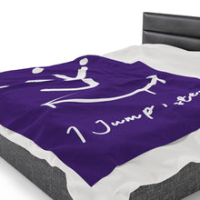 Load image into Gallery viewer, I Jump Instead Plush Blanket - Polished Purple w/ White Logo

