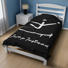 Load image into Gallery viewer, I Jump Instead Plush Blanket - Modern Black w/ White Logo
