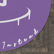 Load image into Gallery viewer, I Jump Instead Round Rug - Lavish Purple w/ White Logo
