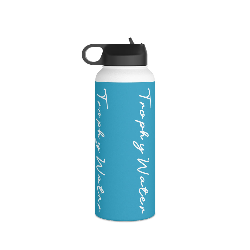 I Jump Instead Stainless Steel Water Bottle - Aquatic Blue w/ White Logo