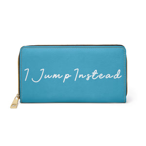 I Jump Instead Trophy Wallet - Aquatic Blue w/ White Logo