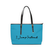 Load image into Gallery viewer, Faux Leather Shoulder Bag - Aquatic Blue w/ Black Logo
