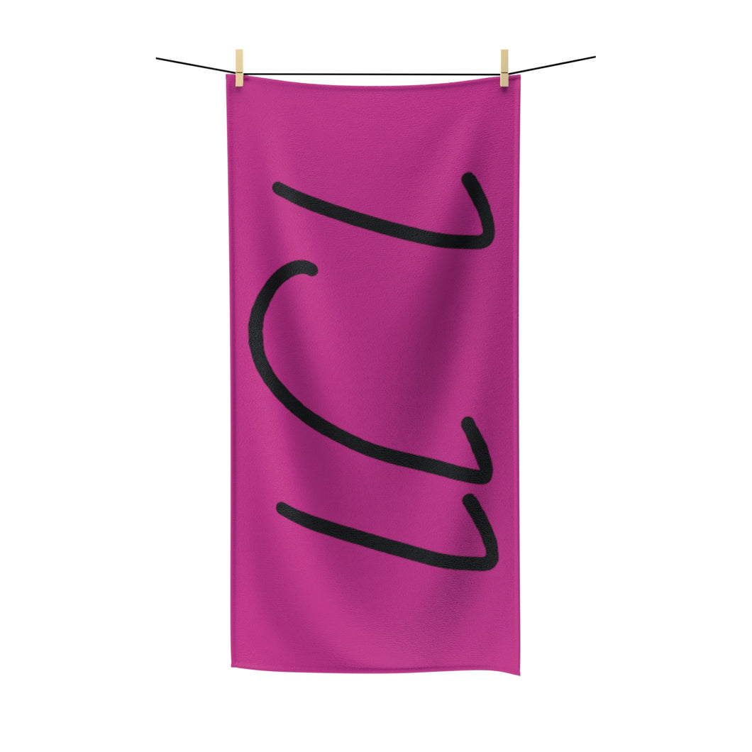 IJI Beach Towel - Magenta w/ Black Logo