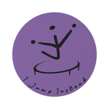 Load image into Gallery viewer, I Jump Instead Round Rug - Lavish Purple w/ Black Logo
