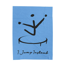 Load image into Gallery viewer, I Jump Instead Plush Blanket - Baby Blue w/ Black Logo
