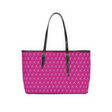 Load image into Gallery viewer, Faux Leather Shoulder Bag - Magenta w/ White Logo
