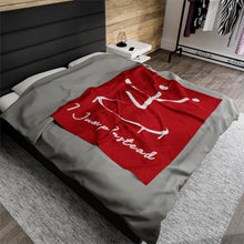 Load image into Gallery viewer, I Jump Instead Plush Blanket - Crimson Red w/ White Logo
