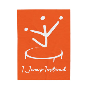 I Jump Instead Plush Blanket - Juicy Orange w/ White Logo
