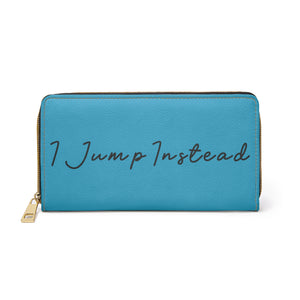 I Jump Instead Trophy Wallet - Aquatic Blue w/ Black Logo