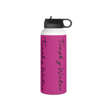 Load image into Gallery viewer, I Jump Instead Stainless Steel Water Bottle - Magenta w/ Black Logo
